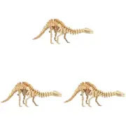 3x Heebie Jeebies Wood Apatosaurus Kit Dinosaur Kids Building Toy 36cm Small 6y+