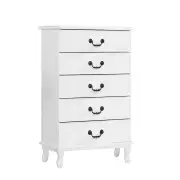 Artiss 5 Chest of Drawers - KUBI White