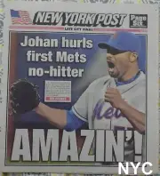 Johan Santana Throws Mets First No Hitter New York Post June 2 2012