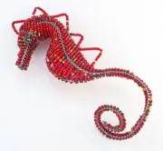 Beaded Wire Framed Seahorse Handmade from Africa
