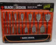 ** BLACK & DECKER - 13 piece - SPADE BIT SET - 1/4" to 1 1/2" - NEW unopened SET