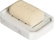 GalDal Marble Texture Soap Dish Drainable Resin Soap Holder,Double Layer Draining Soap Dish.