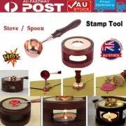 Vintage Wax Seal Stamp Warmer Furnace Stove Pot Melting Spoon Kit Stamp Tool ES