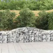 NNEVL Arched Gabion Baskets 3 pcs 400x50x60/80 cm Galvanised Iron