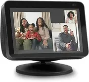 IRONA Adjustable Stand for Echo Show 8 and Echo Show 5 (1st and 2nd Gen), Base Mount Compatible with Amazon Alexa, Built-in Magnet, Swivel and Tilt (Black)