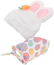 GARIOUANS 2pcs Clothes Set Has Lawn Goose Clothes Cute Dog Bandana Porch Goose Outfits Goose Clothing Goose Costume Outdoor Goose Outfits Bunny Ear Hat Plush