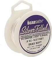 Silver Filled Wire - 20 Gauge Dead Soft Round - 0.5oz (9.38ft) by Beadsmith