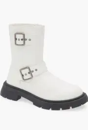 Wild Diva Lounge Osaka White Combat Boot Size 7.5