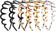 Tihebax Zig Zag Headbands 6PCS Zigzag Headbands for Women Men Plastic Hairband Multi Color Sharks Tooth Hair Comb Headband Tortoise Wavy Teeth U Shaped Hair Hoop Women Girls