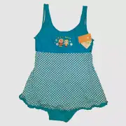 Anpanman Girls Swimwear Kids Swimsuit Blue Checked One Piece Size L