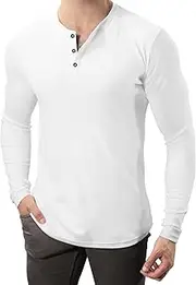 [Lanky Llama] Peruvian Pima Long Sleeve Henley | Fit for Slim & Tall Slim Men