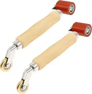 2Pcs 2 in 1 Seam Roller with Wood Handle, Double Headed Smoothing Seam Roller Tool for PVC/TPO/EPDM Single Ply Roofing Tape