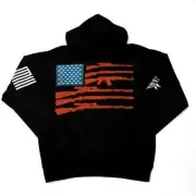 2nd Amendment American Flag Black Hooded Sweatshirt