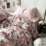 。KABAO。粉紅床包組 貓咪床包組 純棉床包組 可愛動物床包組 花朵床包組 100%純棉床包組 粉花床包組