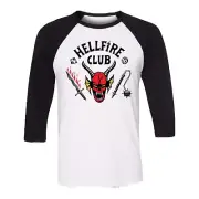 STRANGER THINGS Netflix Metallica Hellfire Club Long Sleeved Raglan Tee 3XL