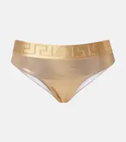 [Versace] Versace Logo metallic bikini bottom AU 18 gold