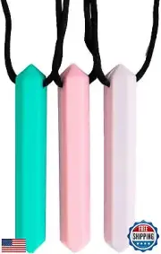Tilcare Chew Chew Pencil Sensory Necklace 3 Set - Best for Kids or Adults Tha