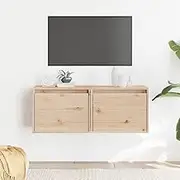 Wall Cabinets 2 pcs Solid Pinewood Floating Shelves Set 45x30x35 cm Rustic Wood Ledges for Kitchen Bathroom Wall Decor and Storage Shelfs