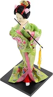 DECHOUS Korean Handmade Doll Bookshelf Bookcase Decoration Japanese Decorations Japanese Geisha Doll Figurine Home Ornament Kimono Tabletop Japanese Ornament Collection Girl Fabric mini