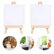 Blank Canvas Panel Board Tabletop Canvas Panels Wood Display Easel Pack
