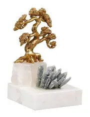 [Vicky Yao] Exclusive Design Small Luxury Bonsai Natural Crystal Table Art in Gold