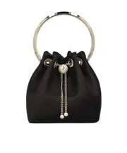 Jimmy Choo Bon Bon Drawstring Bucket Bag One size Black