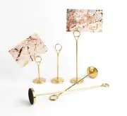 6 Heavy Base Wire Place Card Holder Table Number Menu Photo Holder Wedding Party