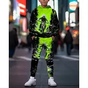 Boys' 3D Graphic Motorcycle Hoodie Sweatpants Set Sports Suit Tracksuits Long Sleeve Spring Fall Daily Basic Casual Kids 4-12 Years Hooded Outdoor Vacation Sp