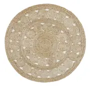 Mehak Round Jute Rug- Jute Fiber, Sisal Rug, Natural Weave, Eco Friendly, Plant Based