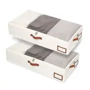 Under Bed Storage, 2 Pack Underbed Storage Box, 23.6x11.8x6in/2-Pack Beige