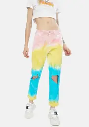 Super Stoked Distressed Tie Dye Jeans