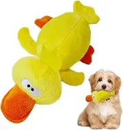Rstigiker Squeaky Dog Toys No Stuffing Soft Plush Duck Dog Toy, Cute Interactive Dog Toys for Boredom Durable Dog Plush Toy Yellow Stuffed Calming Duck Dog Toys, Pet Chew Toys for Dogs,Puppy