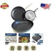 Elegant Induction Cookware - Granite Non-Stick Pans with Stainless Steel Handles