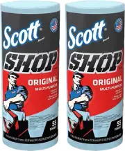 75130 Single Rolls Blue Shop Towels Disposable 55 Sheets Pack 110 Total Paper T