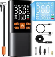 Digital Tyre Inflator Portable Air Compressor 150 PSI Electric Car Tire Pump 6000mAh Cordless Car Air Pump Portable Tyre Pump for Car Accessories with Digital Pressure Gauge LED Light