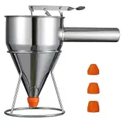 Pancake Batter Dispenser, Multi- Stainless Steel Funnel Cake Dispenser with Stand Great for Pancakes,Baked