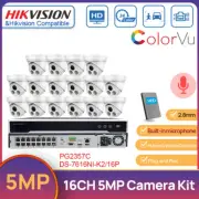 Hikvision 16CH 4K POE NVR 5MP MIC Full Color MIC Security Camera CCTV System Kit