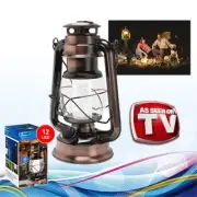 New 12 LED Vintage Hurricane Lantern w Built-in Dimmer Switch Camping Pergola