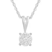 Solitaire Look Necklace Diamond Set in 9kt of White Gold