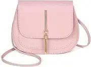 [QBNOVA] Mini Cute Shoulder Purse PU Leather Roomy with Tassel Crossbody Purse Shoulder Bag (pink)