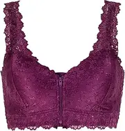 [Generic] Women's 2 in 1 Post Mastectomy Bras Front Zipper Comfy Cotton Lining Bralette Detachable Pads Post-op Lift Bra Top