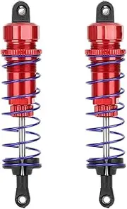 RC Shock Absorber Adjustable Oil Pressure Spring Rear Shock Absorber Upgrade Parts for ZD Racing 7358 1/10 RC Car Truggy Truck Aluminium Alloy Red Blue Orange Golden 2PCS (Red)
