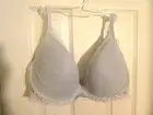 NWT Natori 38DD Rainy blue Feathers Underwire Lined Lace Trim Plunge Bra 730023