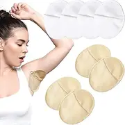4 Pairs Underarm Sweat Pads Reusable Armpit Absorbing Guards Washable with Shoulder Strap Under Arm Breathable Absorbent Sweat Protectors Pads Guards for Women and Men(Nude, White)