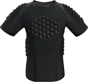 [STONEKISS] Kid’s Padded Shirts Short Sleeve Compression Chest and Rib Protector T Shirt Youth Protective Gear