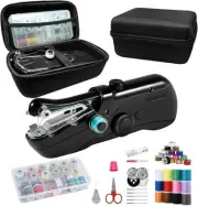 Handheld sewing machine, beginner's kit with storage, two power Black