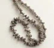 3mm-5mm Gray Rough Diamond Drops, Raw Diamond, Drilled Bead Conflict Free 7 Inch