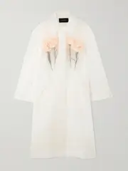 [Simone Rocha] Simone Rocha - Embellished Silk-organza Coat - Ivory - UK 8 UK 8 Ivory
