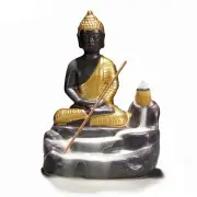 Handmade Ceramic Incense Holder, Backflow Incense Burner Figurine Incense Con...