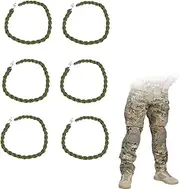 [Tokaneit] Elastic Boot Strap, Military Boot Strap with Metal Hooks, Boot Straps for Outdoor Use, Elastic Military Boot Strap, Elastic Boot Strap with Metal Hooks, Pack of 6, Green